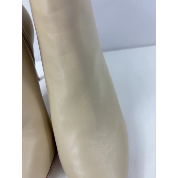 NIB Schutz Betsey Ankle Boot Eggshell Cream Leather Deluxe Nappa 9.5 B Stiletto - Picture 3 of 10